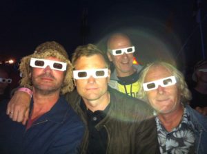 Kraftwerk nytes best i 3D! Her med (fra venstre) Asbjørn Bakke, Robert Hoftun Gjestad, Geir Rakvaag og Leif Gjerstad (Foto: Ole Jacob Hoel)