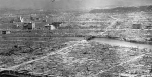 Hiroshima, like etter atombomben 6. august 1945. (Foto: Wikipedia/US Navy)