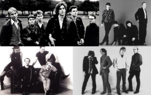Australias fire beste band? Med klokka fra venstre: Triffids, The Church, Go-Betweens og The Saints.